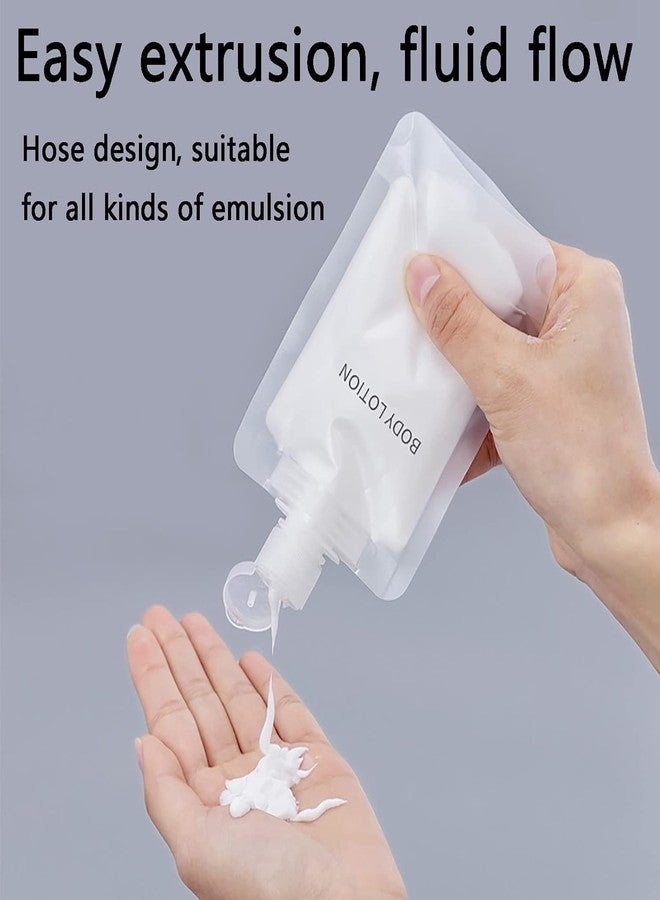 Yopple 10PCS Travel Size Refillable Squeeze Pouches with Funnel, Leakproof Toiletry Bags for Shampoo, Lotion, Hand Wash, Cream & Liquid Cosmetics, Portable Transparent Travel Containers (100ml) - Image 4